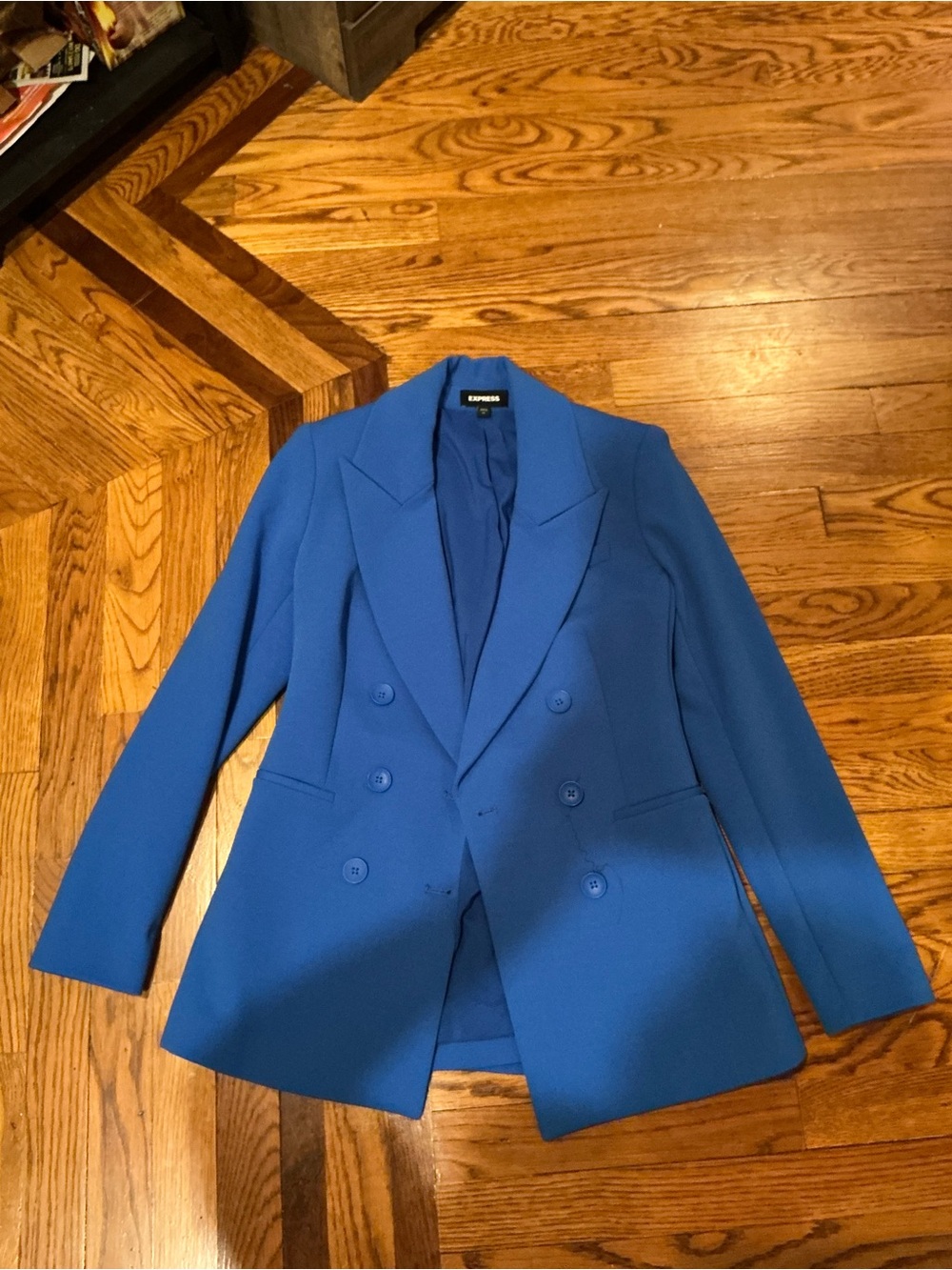 Express Women's Royal Blue Double-Breasted Blazer XS